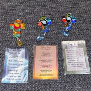 Colorful Glass Cross Pendants‎